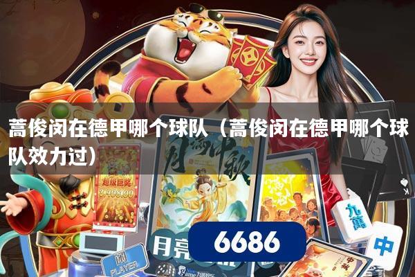 蒿俊闵在德甲哪个球队(蒿俊闵在德甲哪个球队效力过)